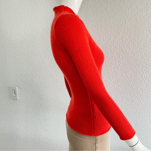 Tahari coral red cashmere sweater - Picture 2 of 10